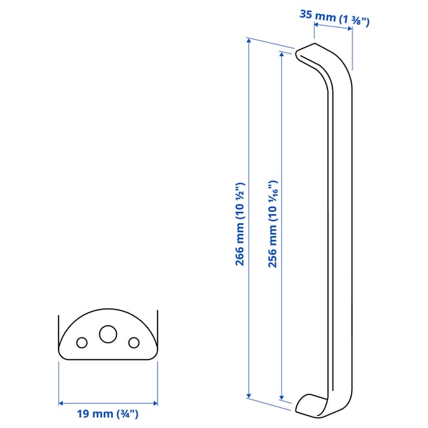 KALERUM handle, stainless steel colour, 266 mm, 2 pack