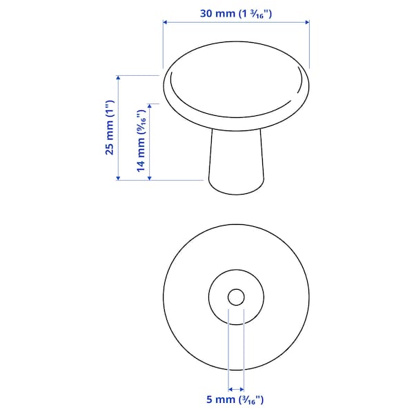 Ikea KALERUM - Knob, stainless steel colour, 30 mm
