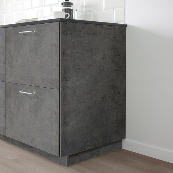 KALHYTTAN Side panel - dark grey with concrete effect 39x83 cm , 39x83 cm