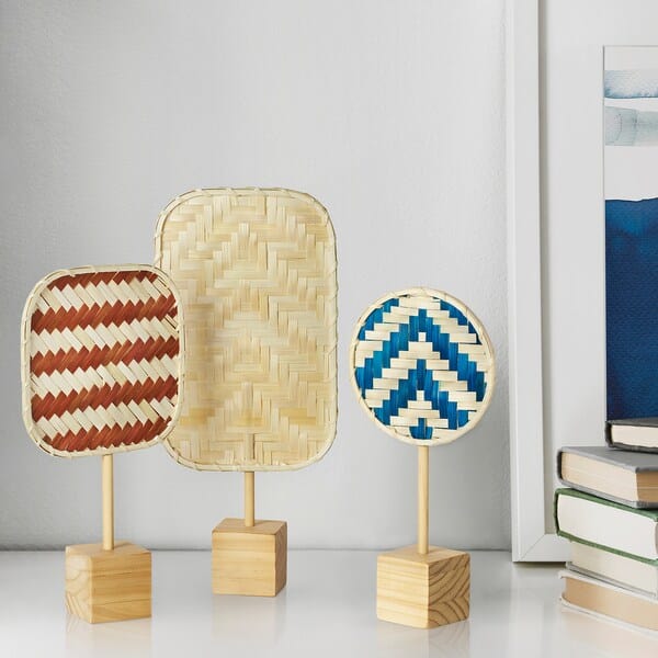 Ikea KALKKÄRR - Set of 3 decorations, bamboo/pine