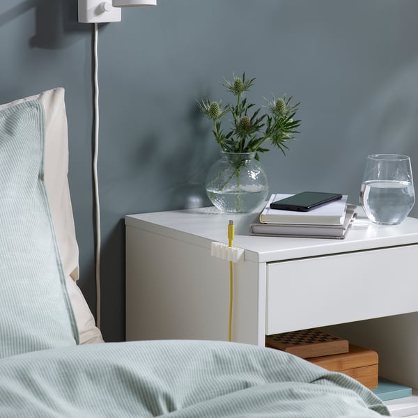 KALKSTUFF cable holder, set of 3, white, 7.1x2.0 cm