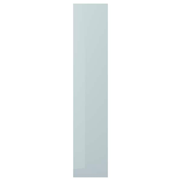 KALLARP - Door, high-gloss light grey-blue, 40x200 cm