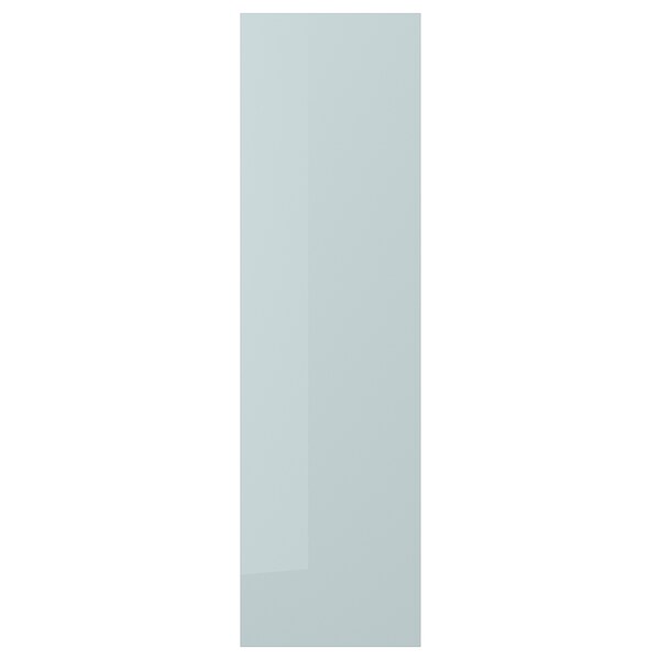 KALLARP - Door, high-gloss light grey-blue, 40x140 cm