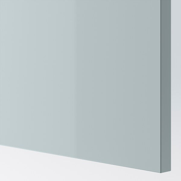 KALLARP - Door, high-gloss light grey-blue, 40x100 cm