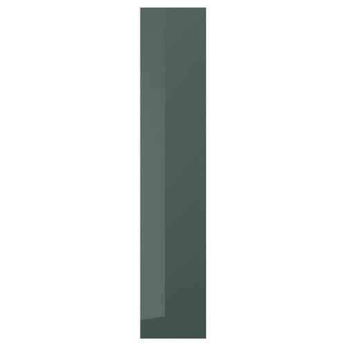 KALLARP - KALLARP Door, high-gloss dark grey-green, 40x200 cm