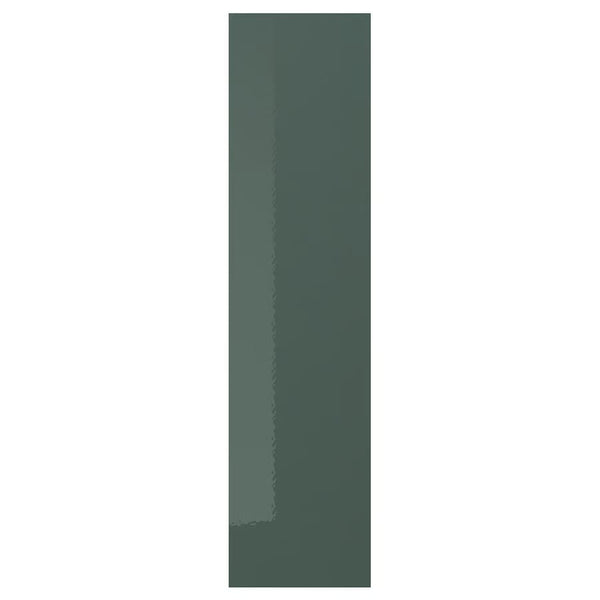 KALLARP - KALLARP Door, high-gloss dark grey-green, 20x80 cm