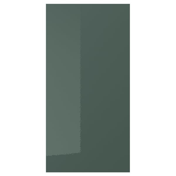 KALLARP door, high-gloss dark grey-green, 40x80 cm