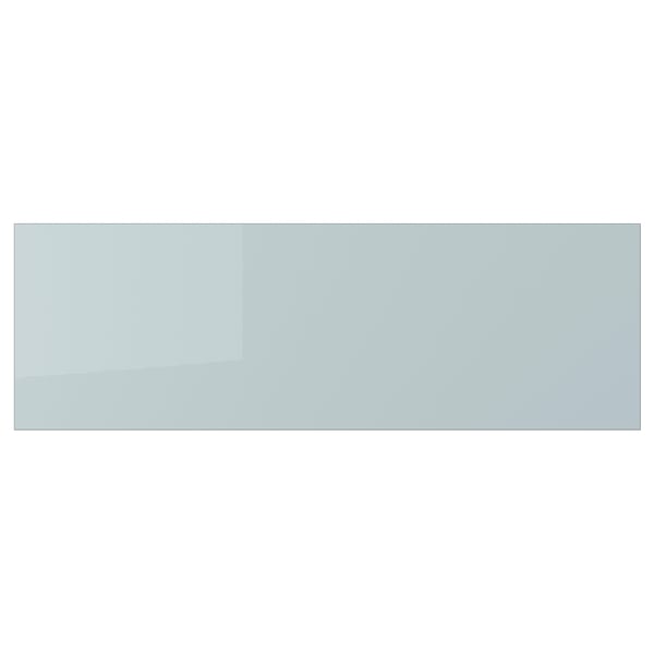 KALLARP drawer front, high-gloss light grey-blue