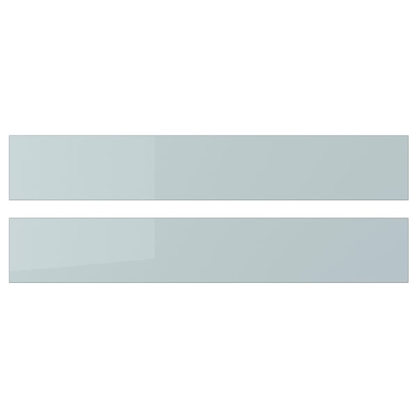 KALLARP drawer front, high-gloss light grey-blue, 60x10 cm