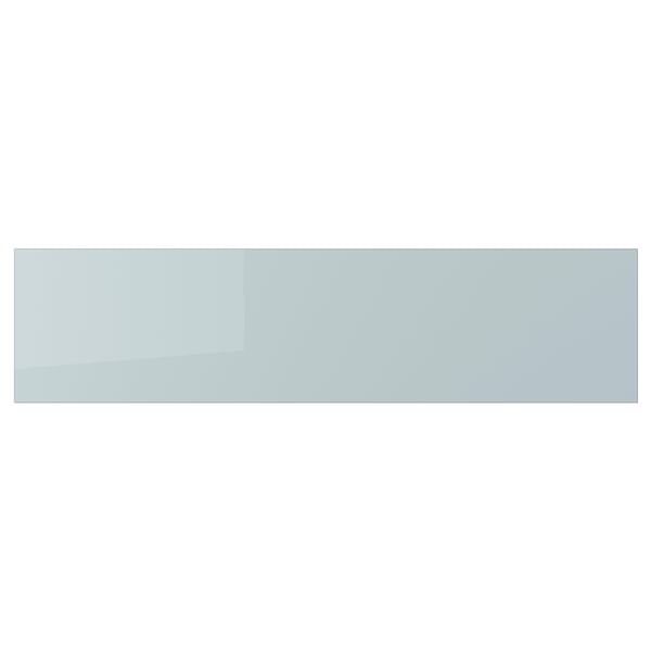 KALLARP drawer front, high-gloss light grey-blue