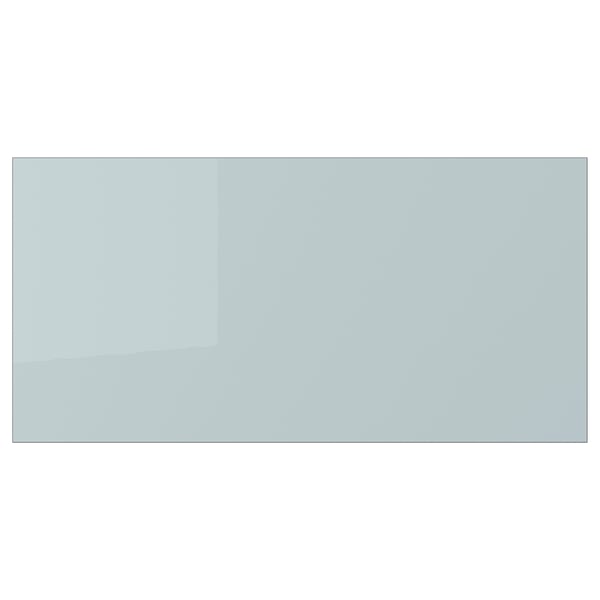 KALLARP drawer front, high-gloss light grey-blue, 40x19.7 cm