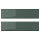 KALLARP drawer front, high-gloss dark grey-green, 40x10 cm, 2 pack
