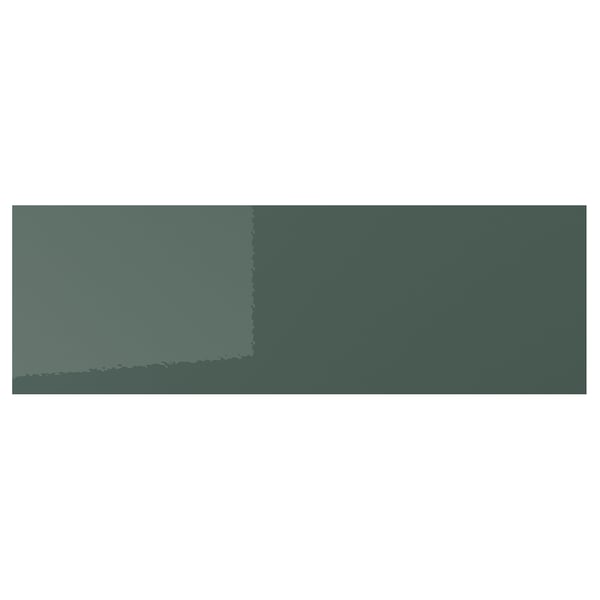 KALLARP drawer front, high-gloss dark grey-green, 60x20 cm