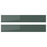 KALLARP drawer front, high-gloss dark grey-green, 60x10 cm, 2 pack