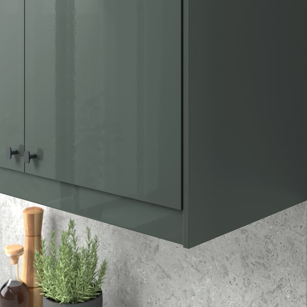 KALLARP deco strip, high-gloss dark grey-green, 221 cm