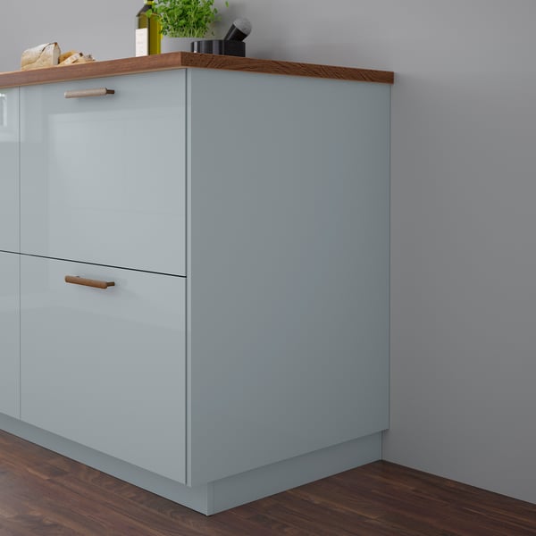 KALLARP cover panel, high-gloss light grey-blue, 62x240 cm
