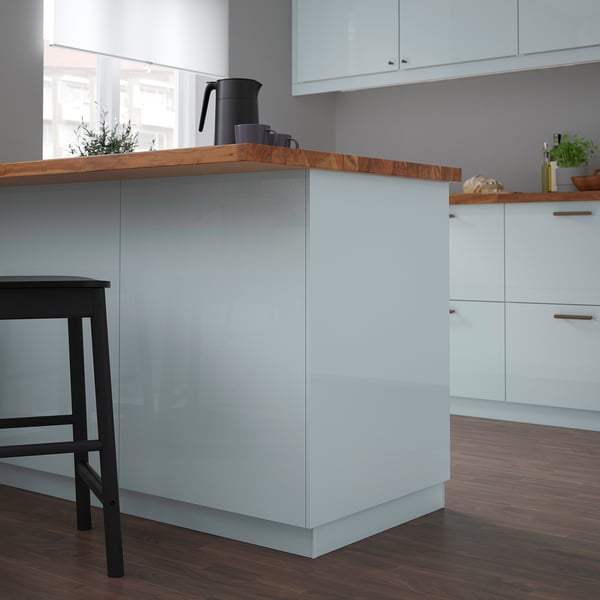 KALLARP cover panel, high-gloss light grey-blue, 62x240 cm