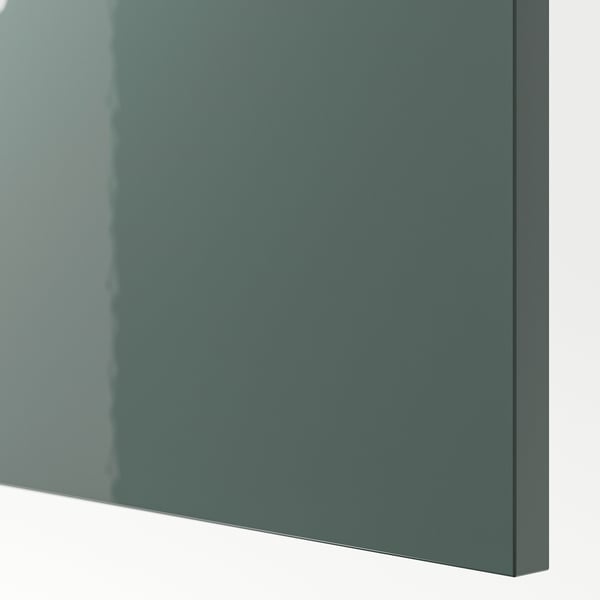 KALLARP cover panel, high-gloss dark grey-green, 39x240 cm