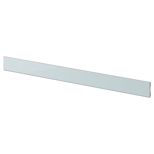 KALLARP plinth, high-gloss light grey-blue, 220x8 cm