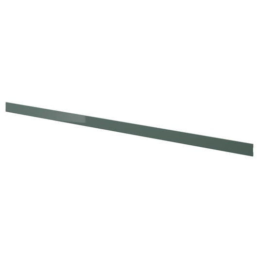 KALLARP - KALLARP Plinth, high-gloss dark grey-green, 220x8 cm