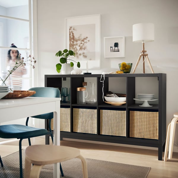 KALLAX - KALLAX Underframe, black, 146x39x18 cm