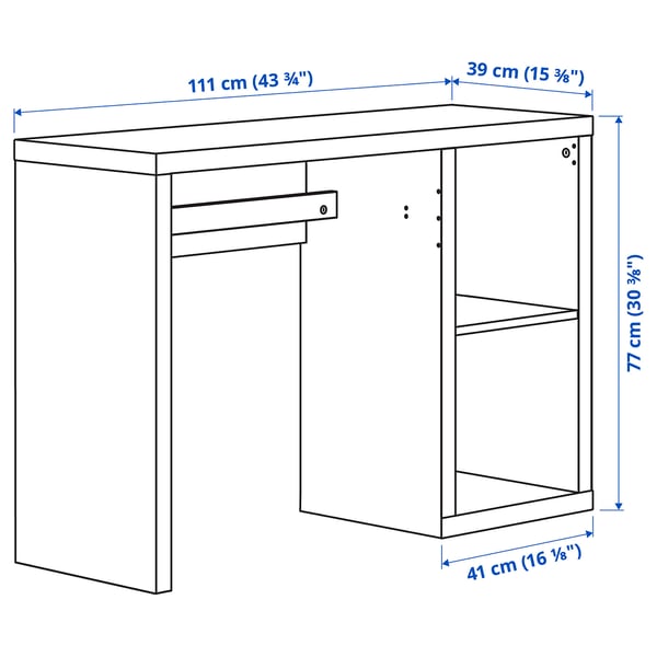 KALLAX / ELDBERGET - KALLAX / ELDBERGET Desk and chair, white stained oak effect/dark grey black