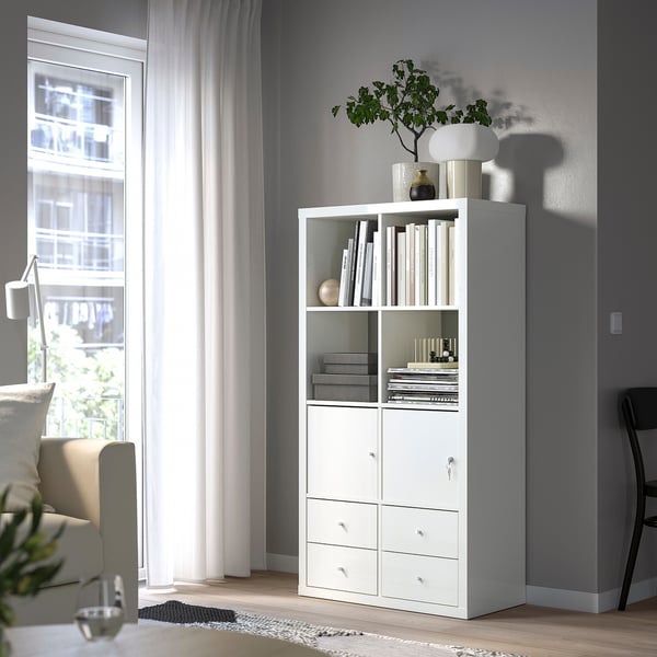 KALLAX insert with lockable door, white, 33x33 cm