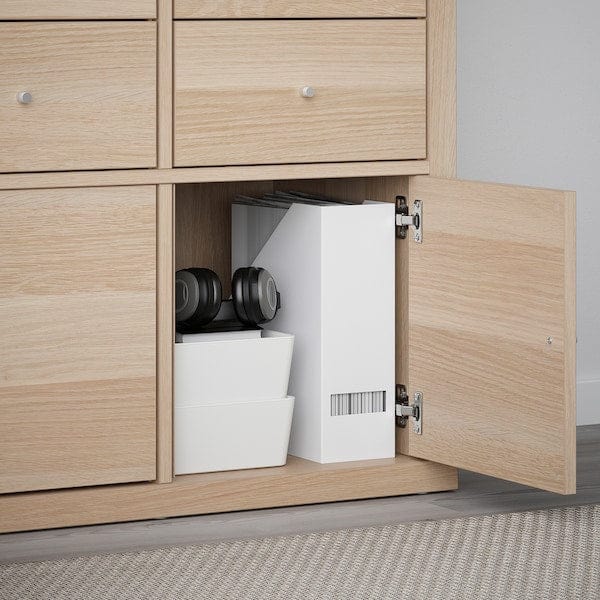 Ikea KALLAX / LACK - Storage combination with shelf, white stained oak effect, 224x39x147 cm