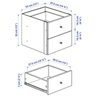 KALLAX / LACK - Storage combination with shelf, white stained oak effect, 224x39x147 cm