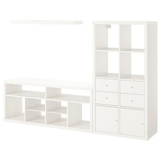 Ikea KALLAX / LACK - TV storage combination, white, 224x39x147 cm