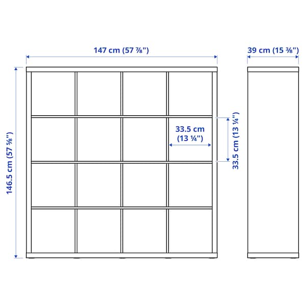 KALLAX / LAGKAPTEN - Desk combination, white/white stained oak effect, 147x179x147 cm