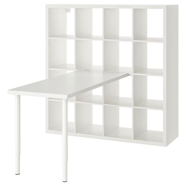 KALLAX / LAGKAPTEN desk combination, white, 147x159x147 cm