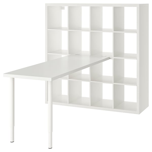 KALLAX / LAGKAPTEN desk combination, white, 147x179x147 cm
