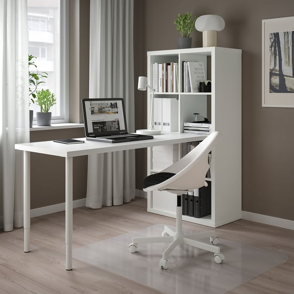 KALLAX / LAGKAPTEN - KALLAX / LAGKAPTEN Desk combination, white, 77x179x147 cm