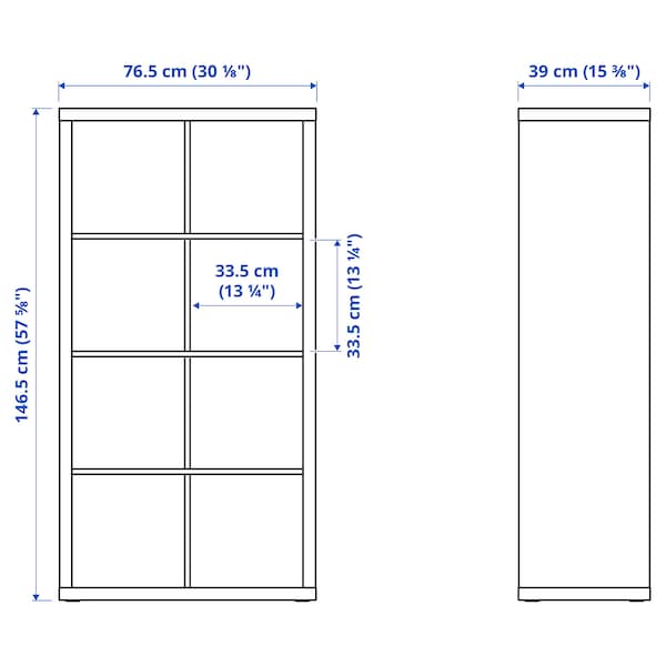 KALLAX / LINNMON - Desk combination, white/white stained oak effect, 77x139x147 cm