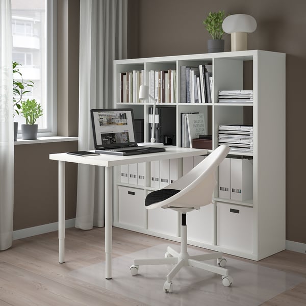 KALLAX / LINNMON desk combination, white, 147x139x147 cm