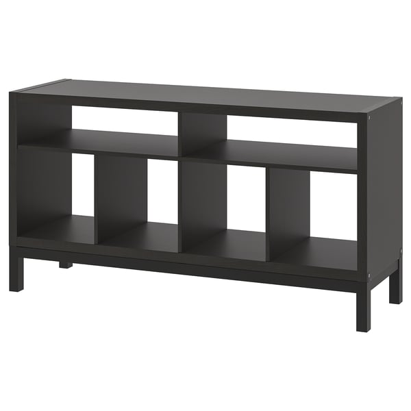 KALLAX tv bench with underframe, black-brown, 147x39x78 cm