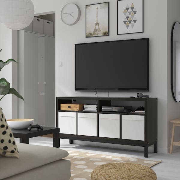Ikea KALLAX - Tv bench with underframe, black-brown, 147x39x78 cm
