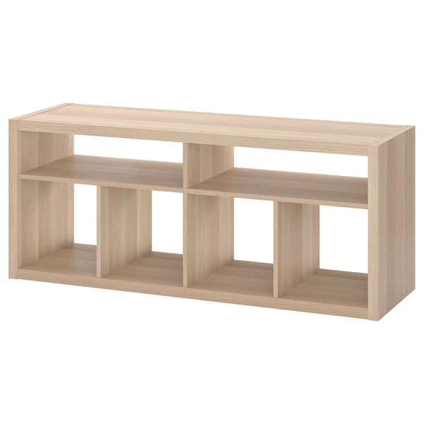 KALLAX - KALLAX TV bench, white stained oak effect, 147x60 cm