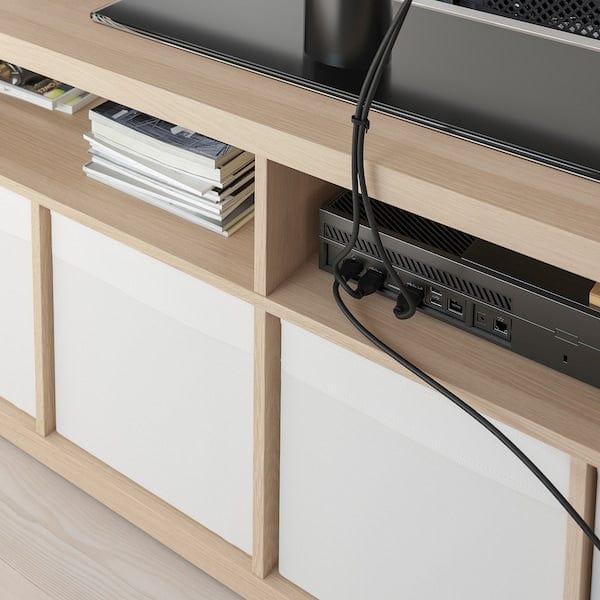Ikea KALLAX - TV bench, white stained oak effect, 147x60 cm