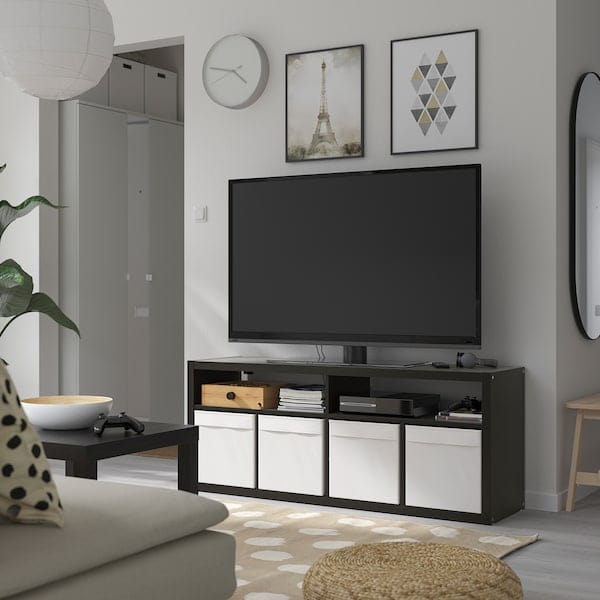 Ikea KALLAX - TV bench, black-brown, 147x60 cm