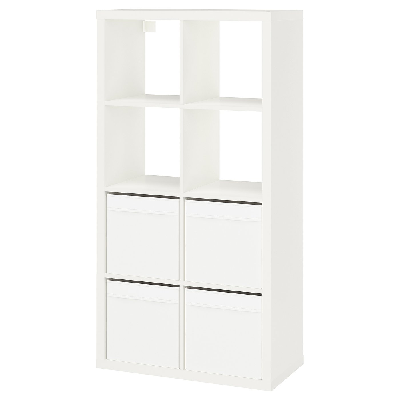 KALLAX shelving unit, white/Dröna white, 77x39x147 cm