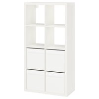 KALLAX shelving unit, white/Dröna white, 77x39x147 cm
