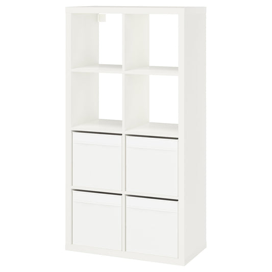 KALLAX shelving unit, white/Dröna white, 76.5x146.5x39.0 cm