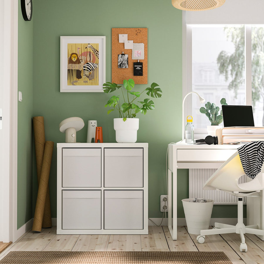 KALLAX shelving unit, white/Dröna white, 77x39x77 cm