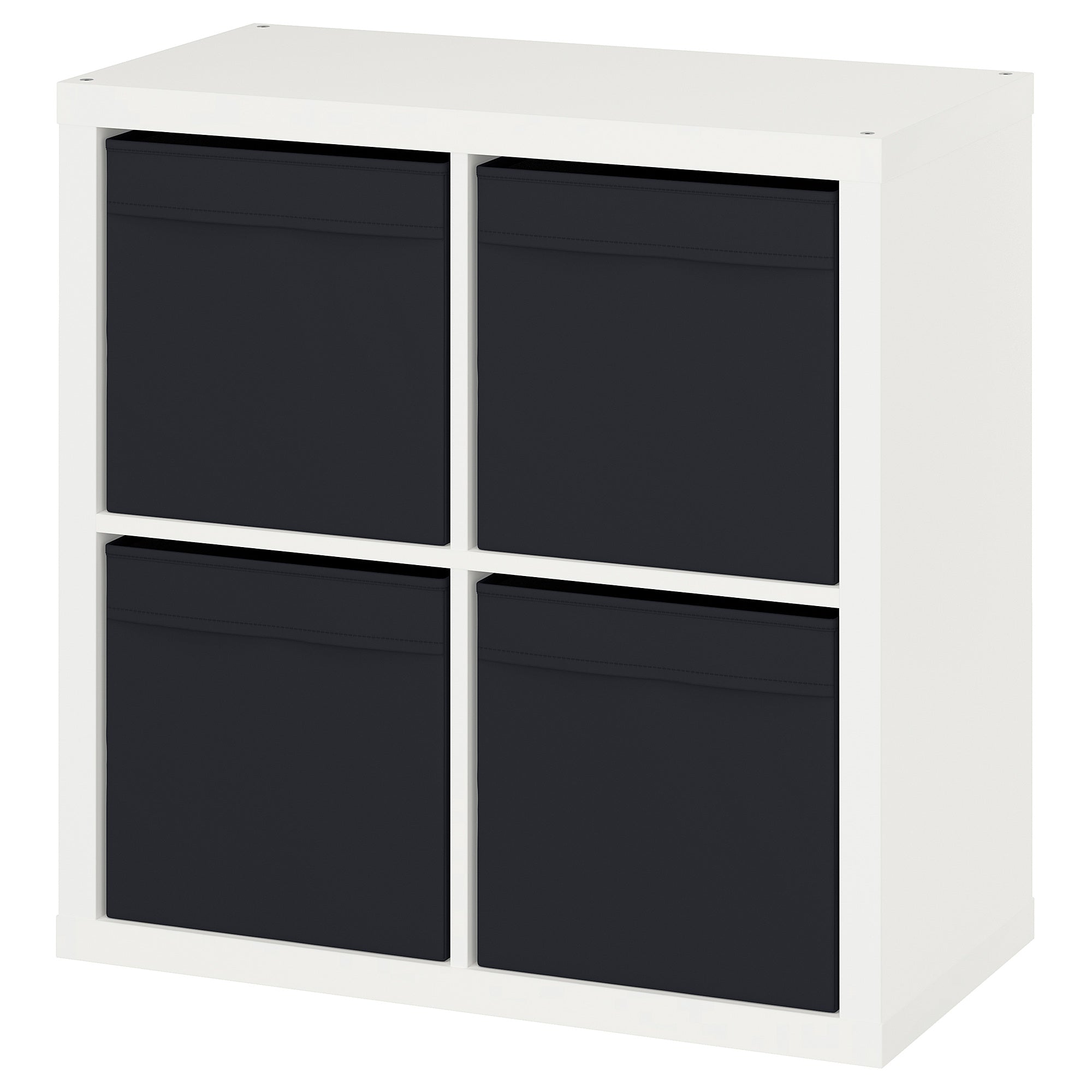 KALLAX shelving unit, white/Dröna black, 77x39x77 cm