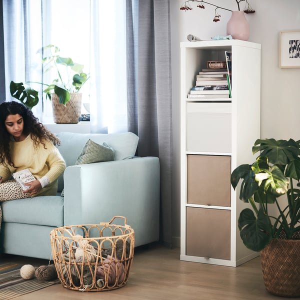 KALLAX shelving unit, white, 42x147 cm