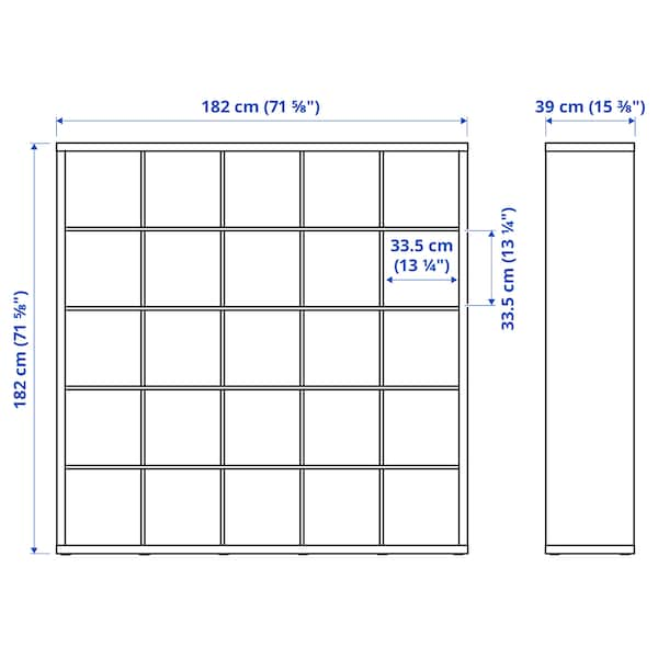 KALLAX - Shelving unit with 10 inserts, white, 182x182 cm