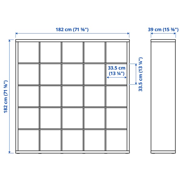 KALLAX - KALLAX Shelving unit with 10 inserts, white, 182x182 cm