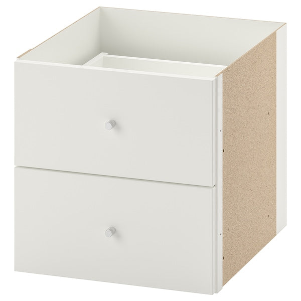 KALLAX - Shelving unit with 2 inserts, with 4 drawers/white, 147x42 cm